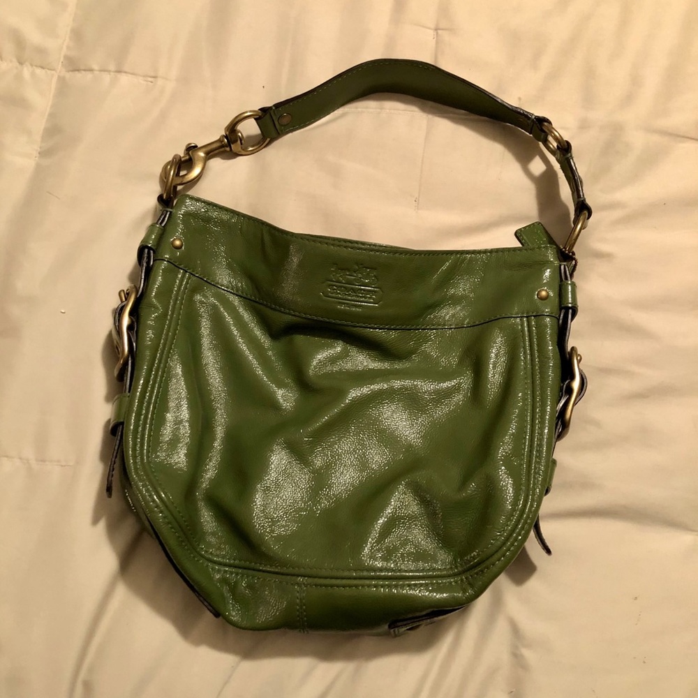 Green Leather Coach Purse